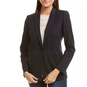 Lafayette 148 New York Black Virgin Wool Blazer